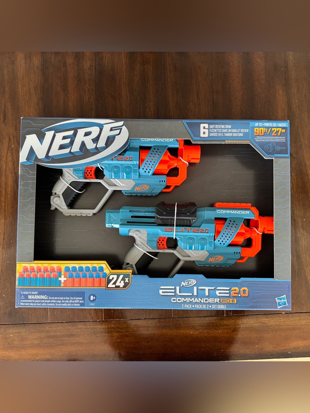 Nerf Elite 2.0 Commander RD-6 Twin Blaster Set - Blue & Orange